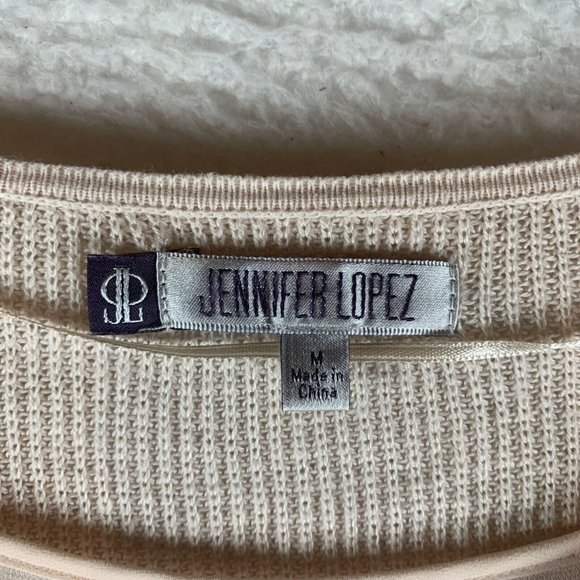 Jennifer Lopez Layered Sweater‎ Women's Medium Pink Cotton Round Neck Knit 8010 - Picture 2 of 7